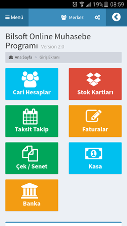 Bilsoft Online Ön Muhasebe Programı Dashboard Ana Gösterge Paneli