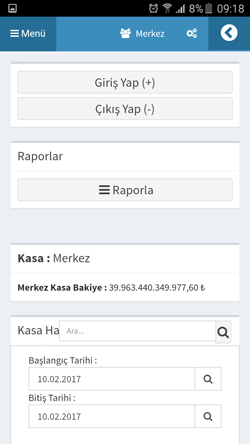 Bilsoft Online Ön Muhasebe Programı Kasa